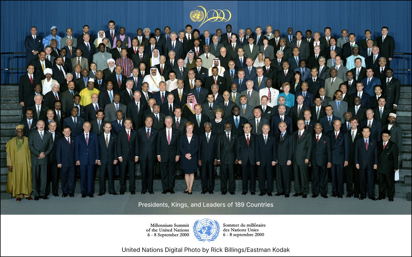Rick was commissioned by Eastman Kodak to capture a digital image of 189 United Nations leaders on September 8, 2000.