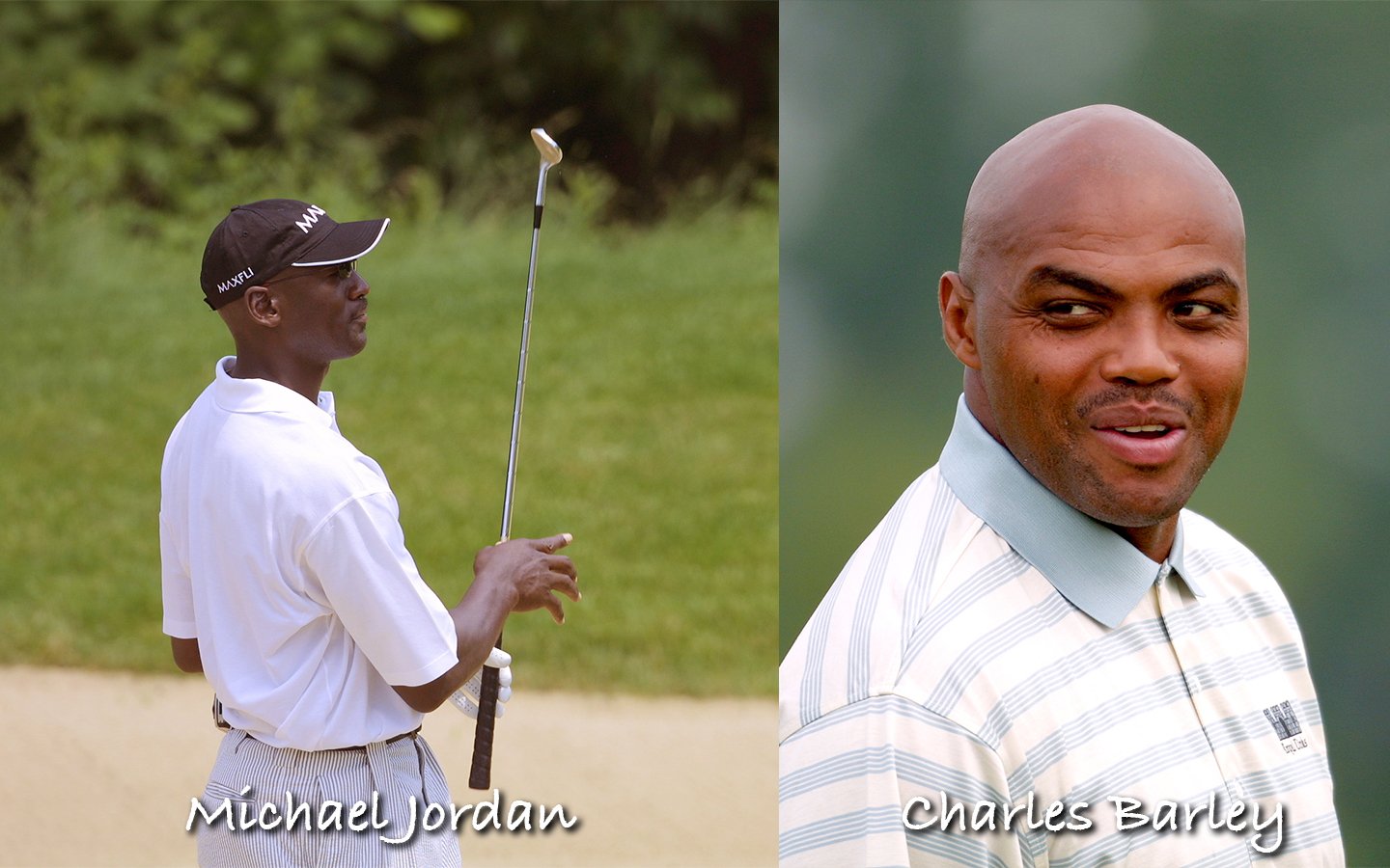 Michael Jordon & Charles Barkley at one of Mario Lemieux's golf events in 2000.