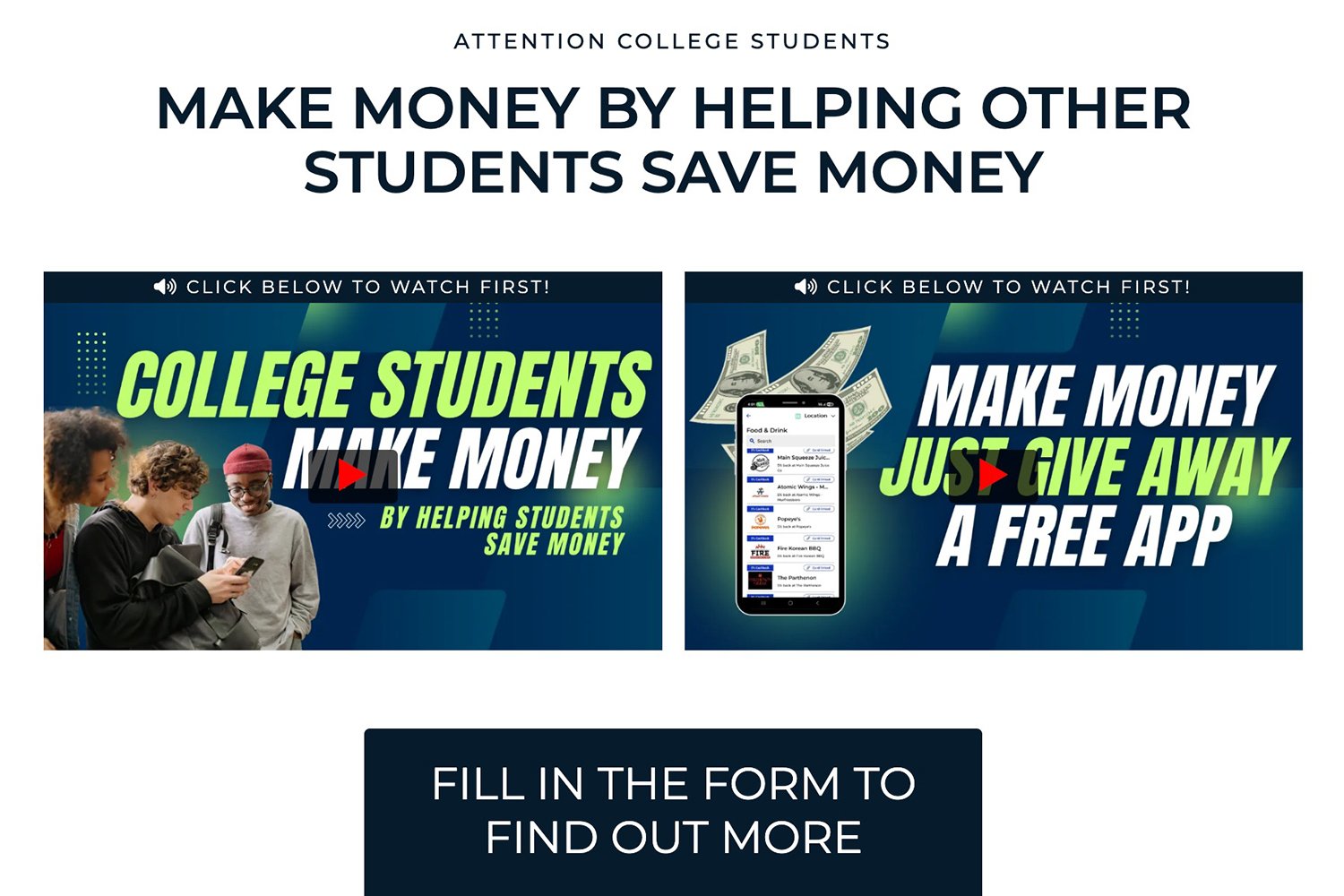 Save Club College Students and Parents